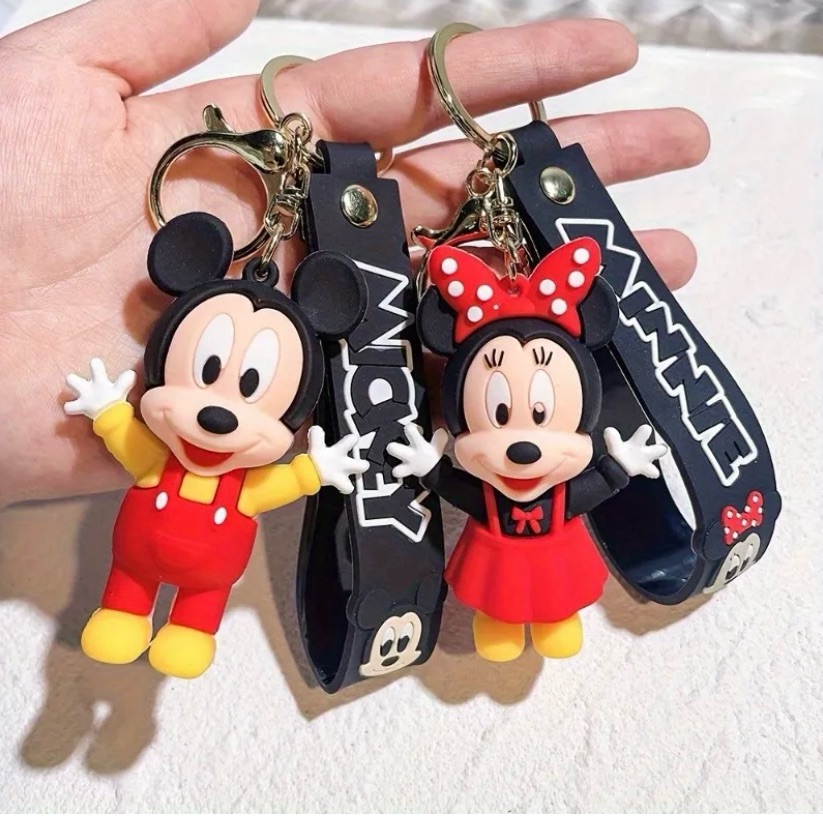 Disney Mickey And Minnie Red And Black Keychains